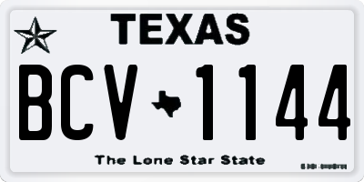 TX license plate BCV1144