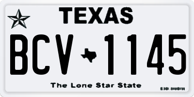 TX license plate BCV1145