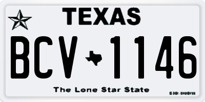 TX license plate BCV1146