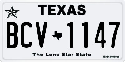 TX license plate BCV1147
