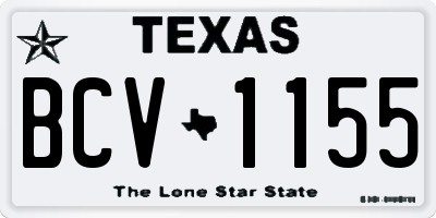 TX license plate BCV1155