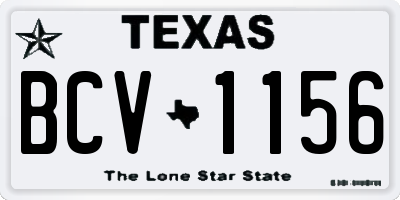 TX license plate BCV1156