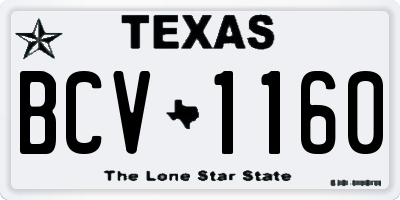 TX license plate BCV1160