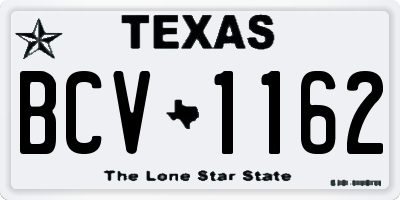 TX license plate BCV1162