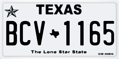 TX license plate BCV1165