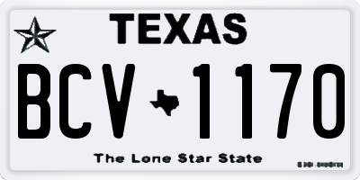 TX license plate BCV1170