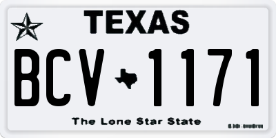 TX license plate BCV1171