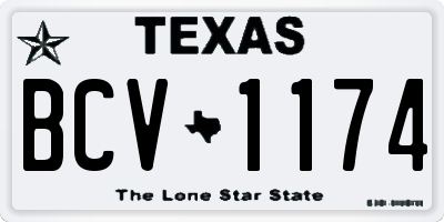 TX license plate BCV1174