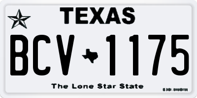 TX license plate BCV1175