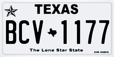TX license plate BCV1177