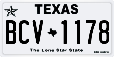 TX license plate BCV1178
