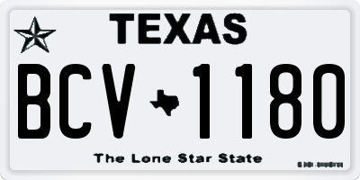 TX license plate BCV1180