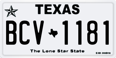 TX license plate BCV1181
