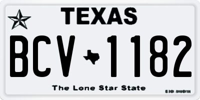 TX license plate BCV1182