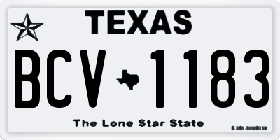 TX license plate BCV1183