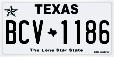 TX license plate BCV1186