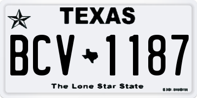 TX license plate BCV1187
