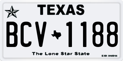 TX license plate BCV1188