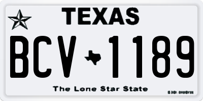 TX license plate BCV1189