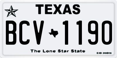 TX license plate BCV1190