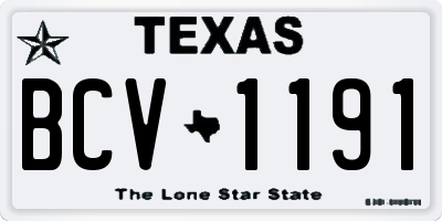 TX license plate BCV1191