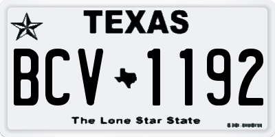 TX license plate BCV1192