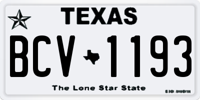 TX license plate BCV1193