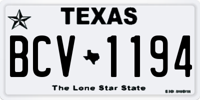 TX license plate BCV1194