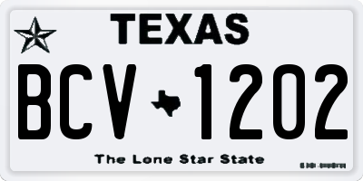 TX license plate BCV1202