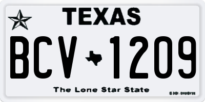 TX license plate BCV1209