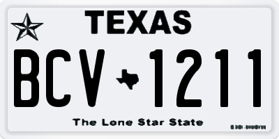 TX license plate BCV1211