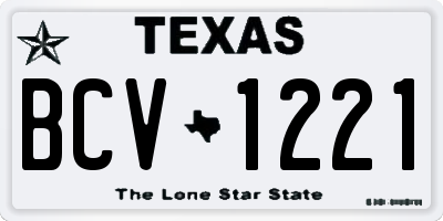 TX license plate BCV1221