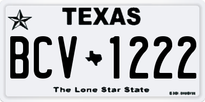 TX license plate BCV1222