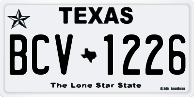 TX license plate BCV1226