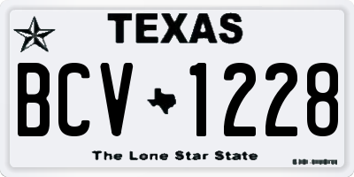 TX license plate BCV1228