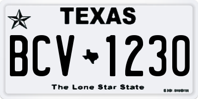 TX license plate BCV1230