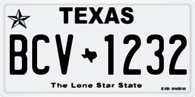 TX license plate BCV1232