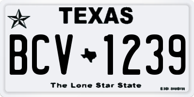TX license plate BCV1239
