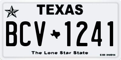 TX license plate BCV1241