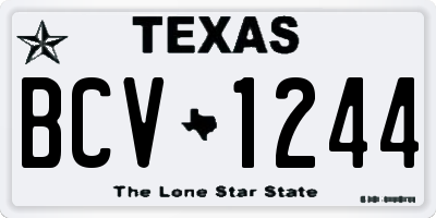 TX license plate BCV1244