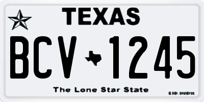 TX license plate BCV1245