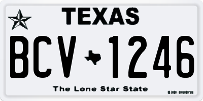 TX license plate BCV1246