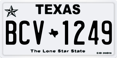 TX license plate BCV1249