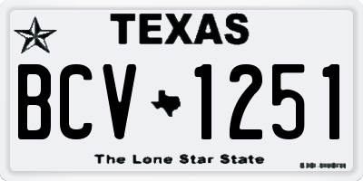 TX license plate BCV1251