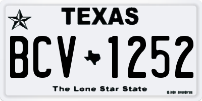 TX license plate BCV1252