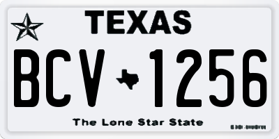 TX license plate BCV1256