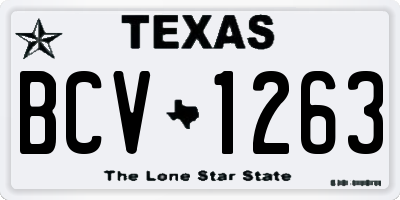 TX license plate BCV1263