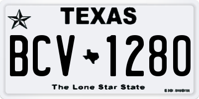 TX license plate BCV1280