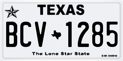 TX license plate BCV1285