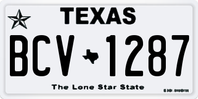 TX license plate BCV1287